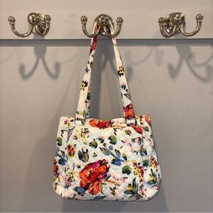 Vera Bradley Sea Air Floral Triple Compartment Large Shoulder Bag